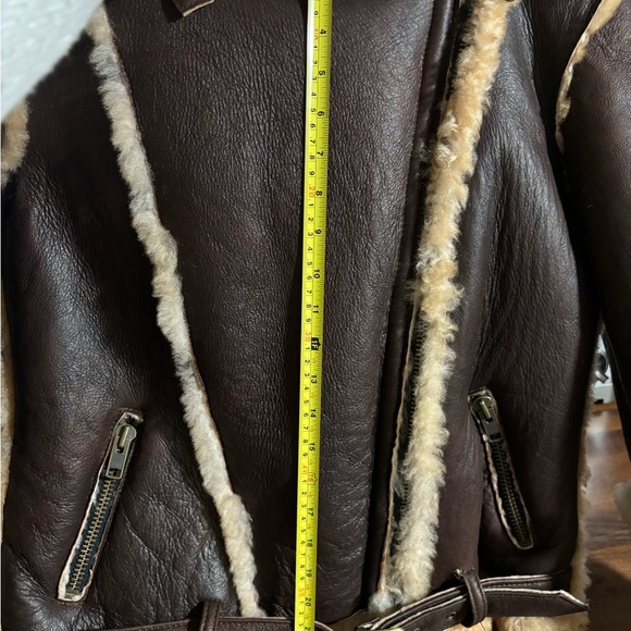 Brown Leather Jacket with Shearling Lining - Picture 9 of 10